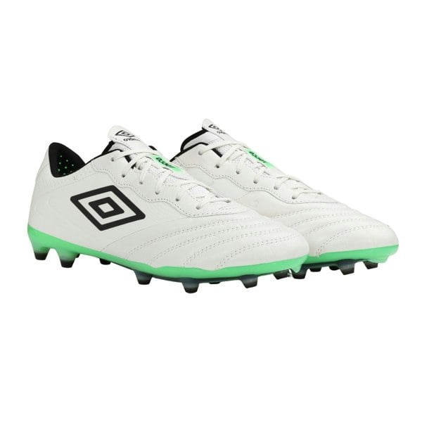 Umbro Mens Tocco III Pro Fg Leather Football Boots - White/Black/Andean Toucan