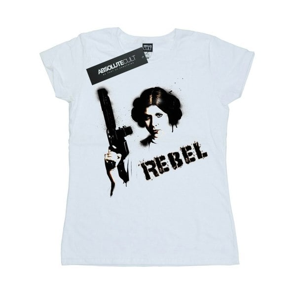 Star Wars Womens/Ladies Princess Leia Rebel Cotton T-Shirt - White