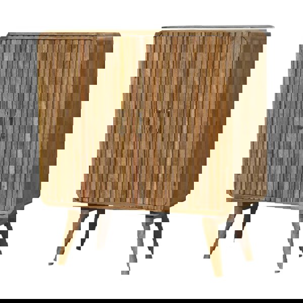 Artisan Furniture T-bar Ridged Handcrafted Solid Mango Wood Cabinet