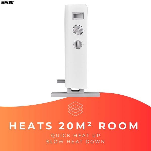 MYLEK Convector Heater Electric 2000W Free Standing Radiator - Portable, 3 Power Modes with Adjustable Thermostat