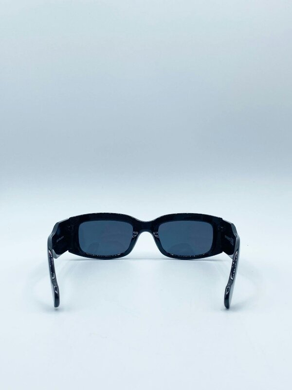 SVNX Chunky Rectangle Sunglasses with Extra Wide Arms in Black