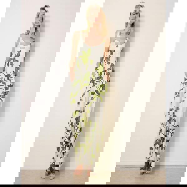 Blue Vanilla Floral Print Wide Leg Jumpsuit