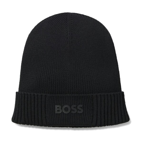 BOSS Asic Logo Beanie Hat Black