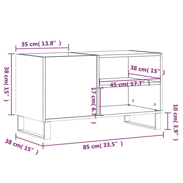 Berkfield Record Cabinet Sonoma Oak 85x38x48 cm Engineered Wood