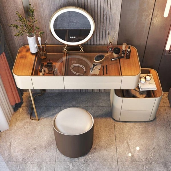 Vida Nevada Dressing Table with Mirror-Weilai Concept-Weilai Concept
