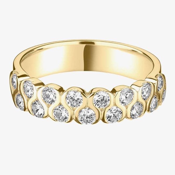 T. H. Baker 18ct Yellow Gold 0.80ct Diamond Twin Curved Half Eternity Ring HET1041-S
