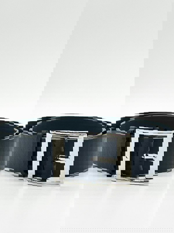 SVNX Silver Square Buckle Belt In Black