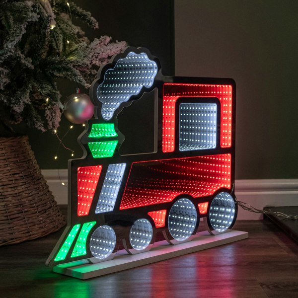 Samuel Alexander 60cm Standing Christmas Train Infinity Decoration with Multi-Coloured LEDs