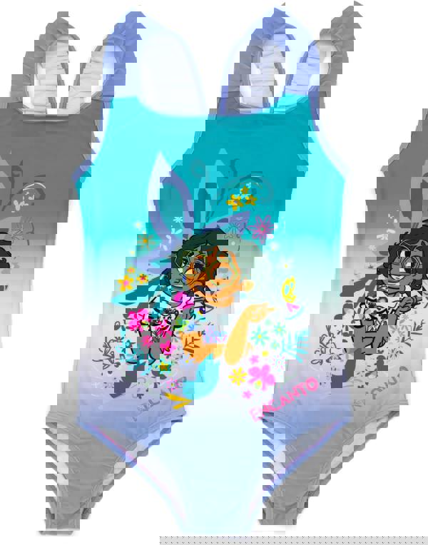 Disney Encanto Girls Blue Mirabel Madrigal 1 Piece Swimming Costume