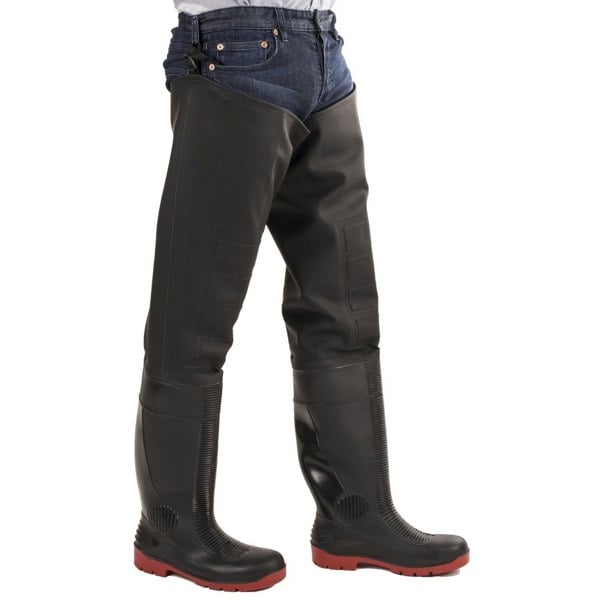 Amblers Safety Rhone Waterproof Thigh Waders - Black/Red