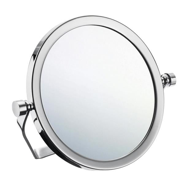 Polished chrome shaving/makeup mirror
