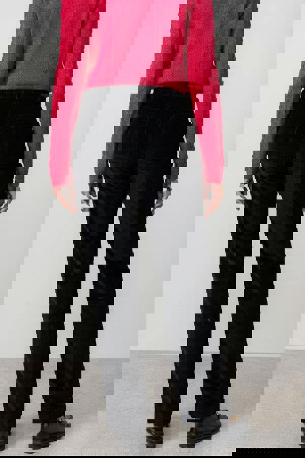 Lily & Me Strachan Stretch Cord Wide Leg Trouser Black