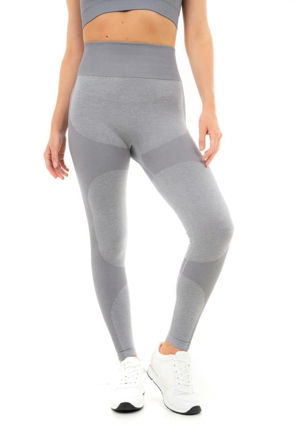 Smart Living Women's Seamless Ribbed Marl Leggings - Grey Marl