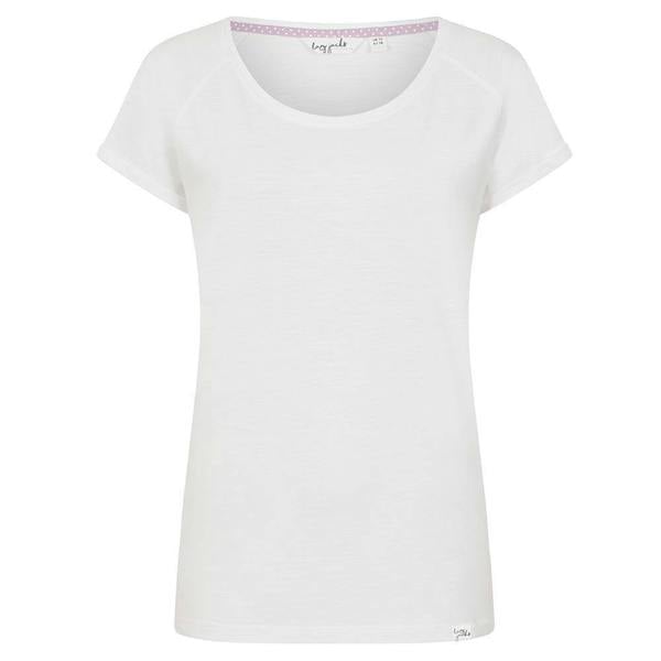 Lazy Jacks Womens/Ladies Rolled Sleeves T-Shirt - White - 