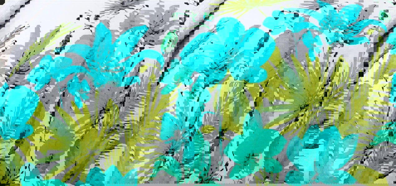 HomeSpace Direct Lily Teal Duvet Cover Set