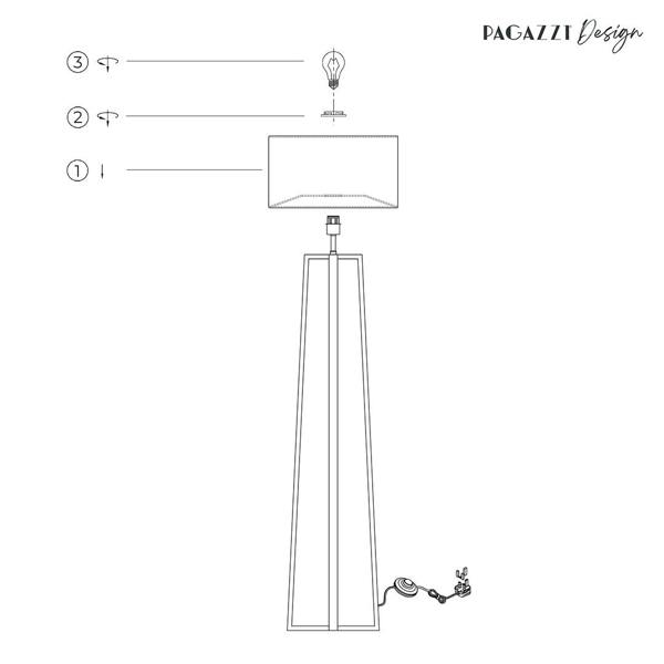 Pagazzi Lighting Savine Champagne Gold Floor Lamp
