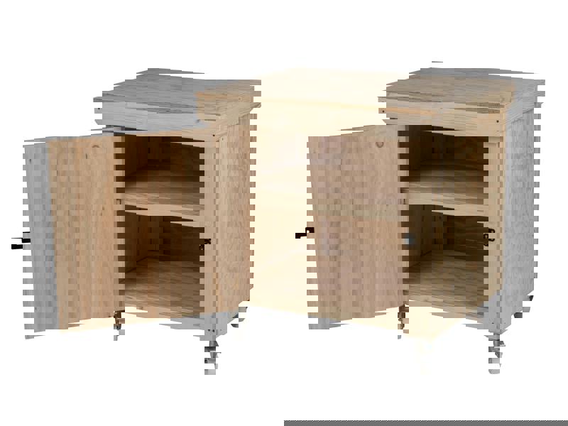 Arbor Garden Solutions Wooden Plywood Top Workbench With Lockable Cupboard (V.9) With Wheels, Double Shelf