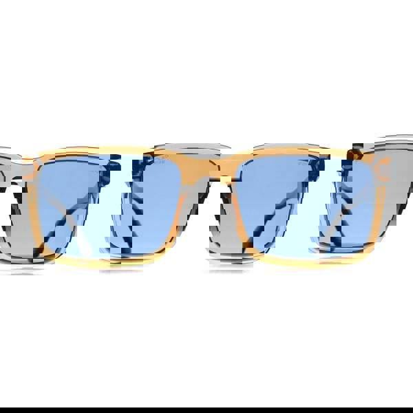 Police Sunglasses SPLP21E Origins Lite 30 805P Shiny Transparent Light Brown Blue Polarized