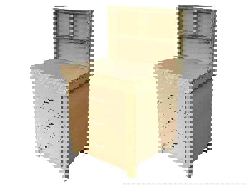 Wooden MDF Top Workbench – Sturdy Tool Cabinet with Multiple Drawers for Organized Storage and Back Panel, Ideal for Dry Indoor Spaces Such as Garages, Workshops, and Studios