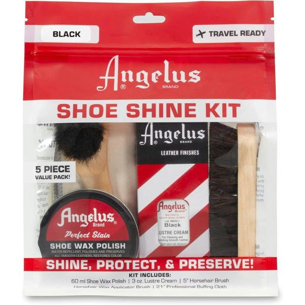 Angelus Shoe Shine Travel Kit - Portable Leather Care Set