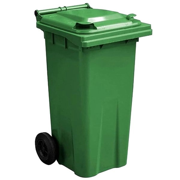 140L Compact Sized Waste Recycling Wheelie Bins With Strong Rubber Wheels & Lid