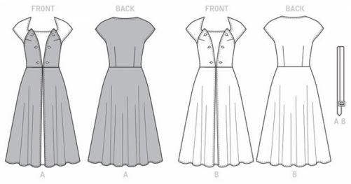 Butterick Sewing Pattern 6211, Belts, Dresses, Vintage Style for Women, 6-8-10-12-14 - Intermediate