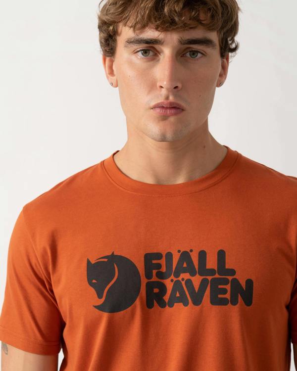 Detail of Fjallraven Logo Mens T-Shirt - Terracotta Brown 243