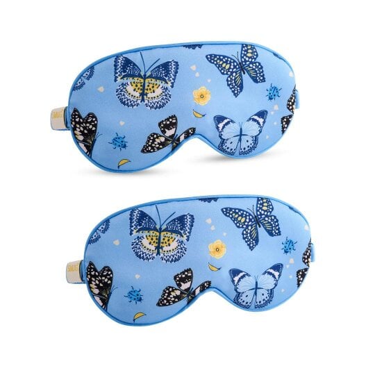 Satin Sleep Mask Twin Pack Sets - Various Designs - Butterflies