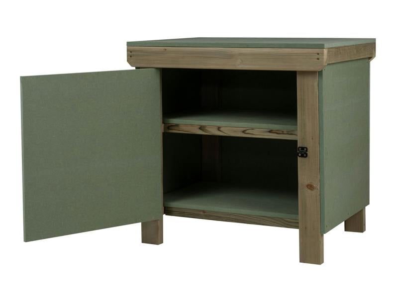 Arbor Garden Solutions Wooden UniMDF Moisture Resistant Workbench With Lockable Cupboard (V.9) Double Shelf