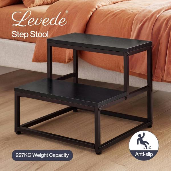 Levede 2 Step Stool Kids Adults Bathroom Kitchen Ladder Foot Stool Heavy Duty