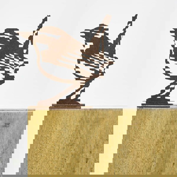 HOMESCAPES Steel Eurasian Wren Fence Topper