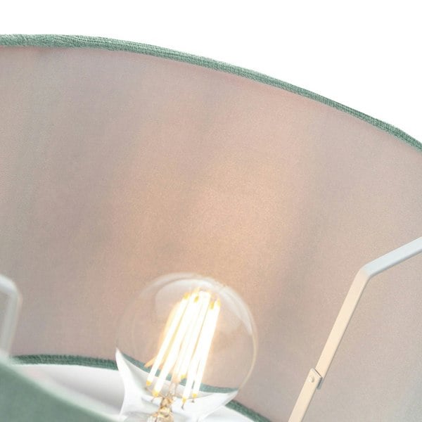 Modern and Elegant Mint Plain Linen Fabric Drum Lamp Shade Maximum Image 5