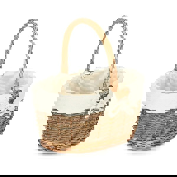 Oval Unpeeled Willow Shopping Basket