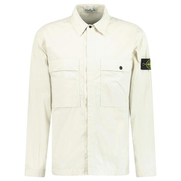 Stone Island Stretch Cotton Tela Overshirt Beige - chancefashionco