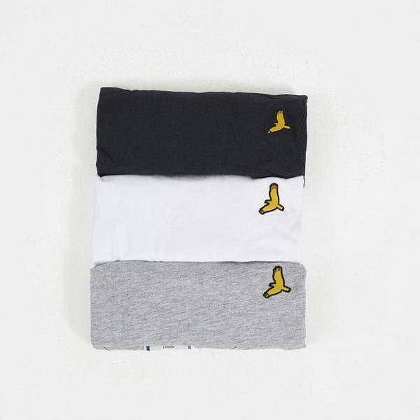 Brave Soul Navy 3-Pack Crew Neck T-Shirts with Contrast Piping - Navy Image 1