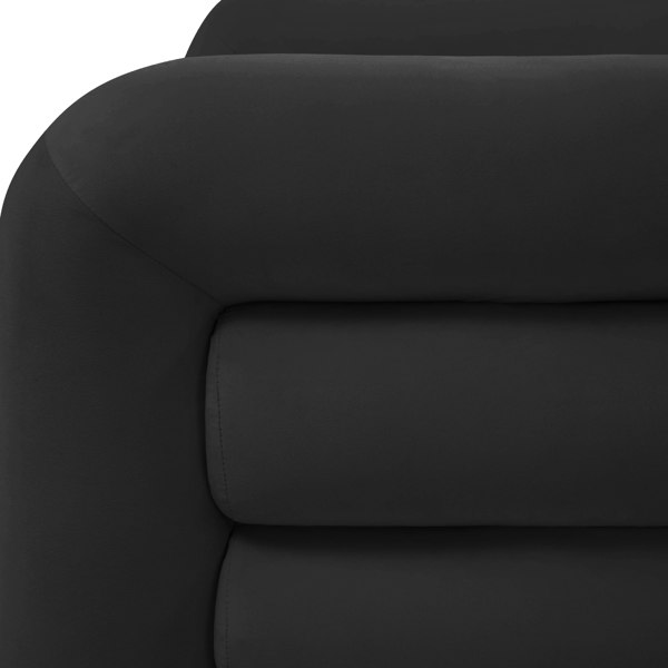 Furniture Edit Curves Black Velvet Lounge Occasional Accent Chair