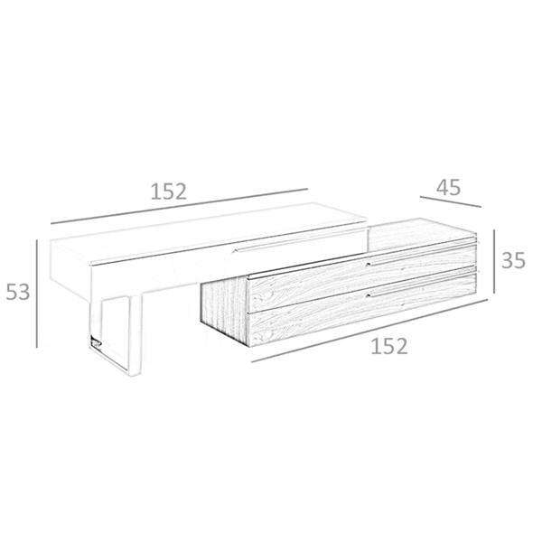 Angel Cerdá Beige Wood, Walnut and Chrome Plated Steel TV Unit 3081