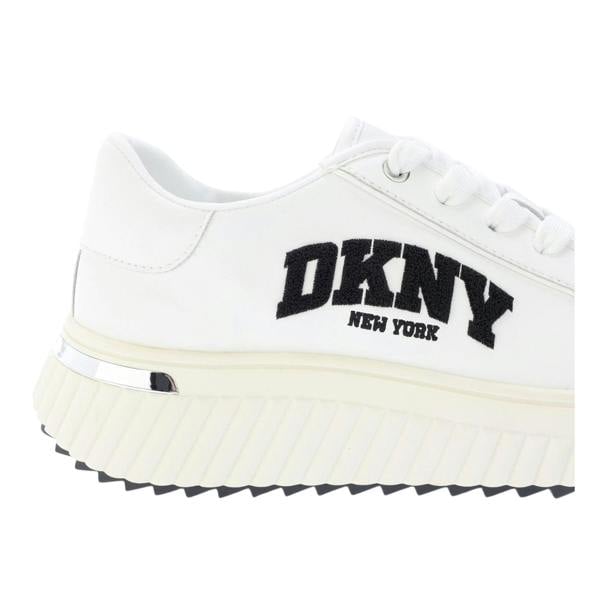 DKNY Womens/Ladies Leon Varsity Leather Lace Up Trainers - White/Black - 