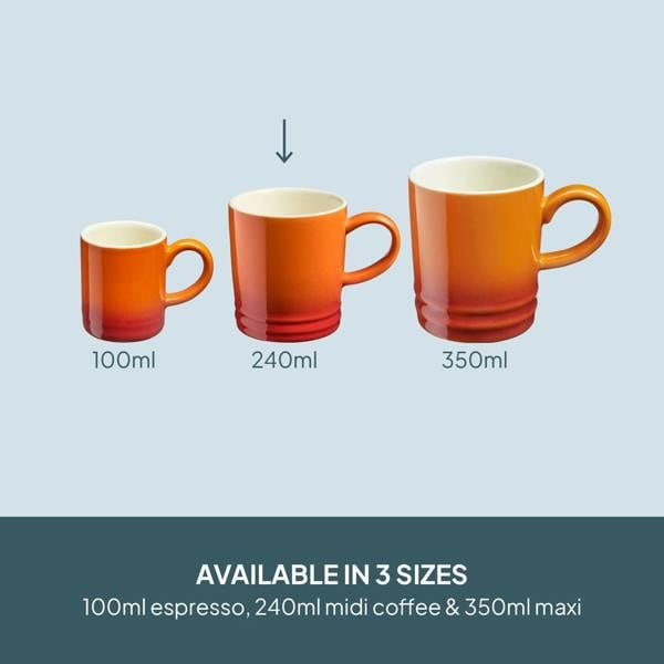 Cooks Professional 4 Piece Midi Coffee Mug Set | 240ml | Orange