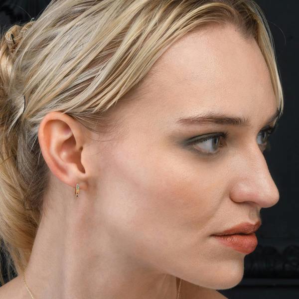 namana Gold Rainbow Mini Hoop Earrings for Women