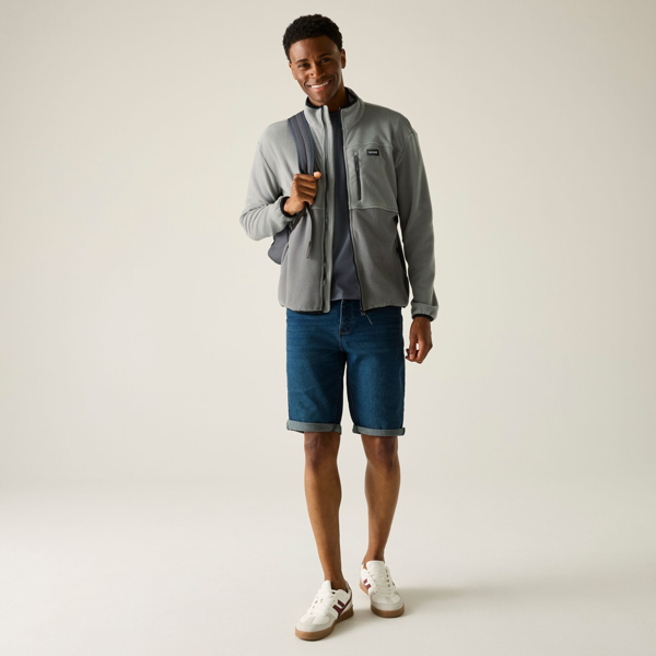 Regatta Mens Frankie Colour Block Full Zip Fleece Jacket - Storm/Lead Grey