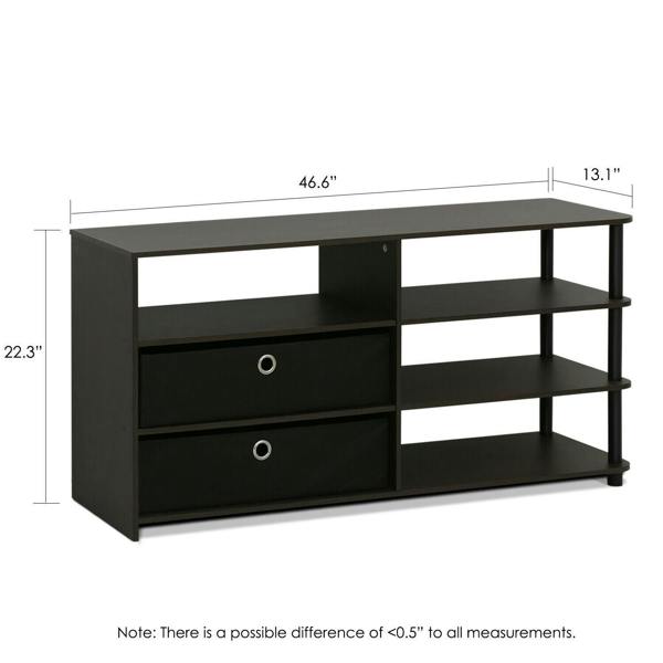 WALPLUS JAYA Simple Design TV Stand for up to | TV Stand Unit for Entertainment Storage and Living Room Setup | 50 Inch with Bins, Walnut, 15078WNBK