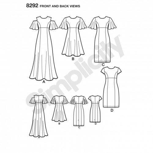 Simplicity Sewing Pattern 8292, Dresses for Women, H5 (6-8-10-12-14) - Intermediate