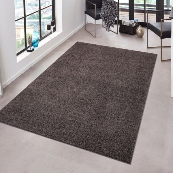 The Rugs Modern Plain Velour Rug - Quality & Comfort