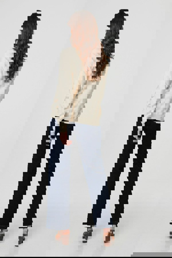 Ivory | Floral Embroidered Drop Shoulder Jumper
