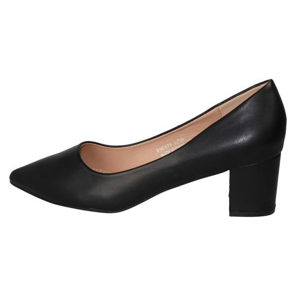 Spot On Ladies Spot On Mid Block Heel Pointed Toe Court Shoes F90127
