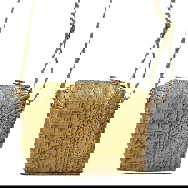 Assots London 'MANDY' Ochre Croc Real Leather Designer Crossbody Bag