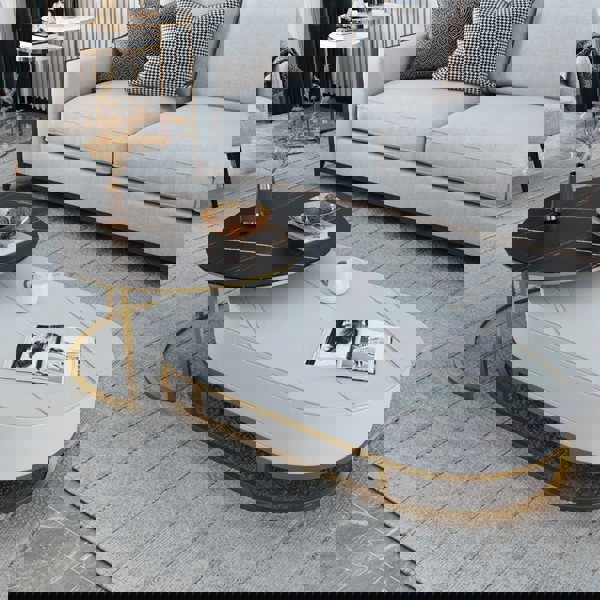 Hagy Nesting Coffee Table Set, Sintered Stone-Weilai Concept-Coffee Table 4-Weilai Concept