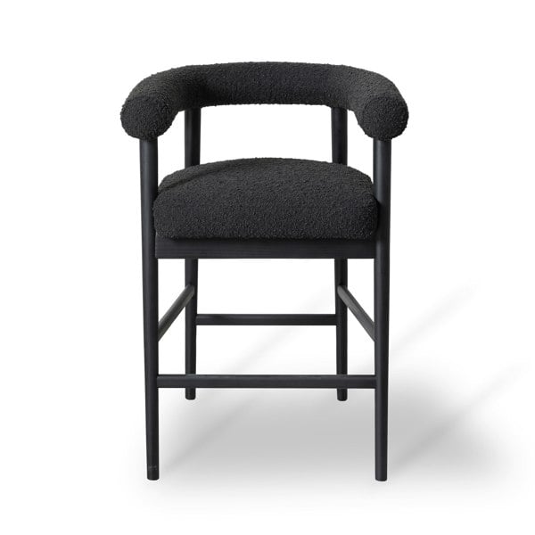 Furniture Edit Spara Black Boucle Counter Bar Stool