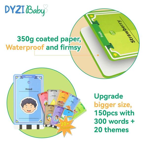 Dyzi Interactive Learning Cards for Toddlers 2-6: 150 Preschool Flashcards